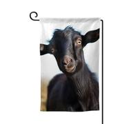 Bandiera da giardino primaverile 30 x 45 cm bandiera da giardino di benvenuto all'aperto doppia faccia carina capra nera stampa animale bandiera cortile vacanza fattoria decorazione stagionale per