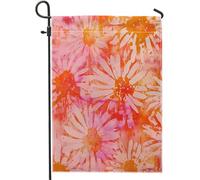 Bandiera da giardino primaverile acquerello estetica floreale Y2K moderna bella tavola in lino rosa e arancione, decorazione per la casa, decorazione da parete, esterno, terrazza, giardino, interno