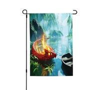 Bandiera da giardino primaverile cinese rosso fuoco - Bandiere vivaci da cortile per esterni, decorazione perfetta per esterni primaverili e decorazioni per cortile pasquale