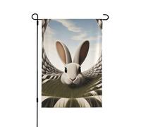 Bandiera da giardino primaverile con coniglio, vivace decorazione per esterni, per portico, cortile e patio, perfetta per primavera, estate e tutto l'anno, 71 x 101,6 cm