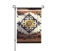 Bandiera da giardino primaverile con piastrelle belle e colorate, vivace decorazione per esterni, per portico, cortile e patio, perfetta per primavera, estate e tutto l'anno, 71 x 101,6 cm