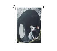 Bandiera da giardino primaverile con topo codardo, vivace decorazione per esterni, per portico, cortile e patio, perfetta per primavera, estate e tutto l'anno, 71 x 101,6 cm