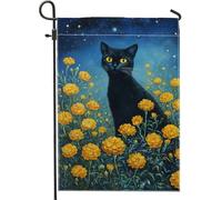 Bandiera da giardino primaverile estate gatto floreale decorazione doppia faccia giardino giardino giardino decorazione vibrante giardino giardino giardino disegno girasole 12 x 18 pollici