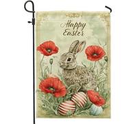Bandiera da giardino primaverile pasquale, graziose bandiere decorative da giardino con coniglietto, decorazione da giardino su entrambi i lati, decorazione per feste di festa, 30,5 x 45,7 cm