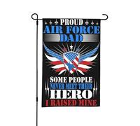Bandiera da giardino "Proud Air Force Dad Hero", piccole bandiere bifacciali per cortile, adatte per esterni o per decorazioni da giardino, patio, 18x12 pollici