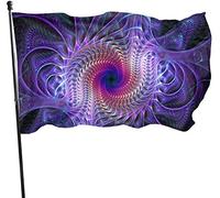 Bandiera da giardino psichedelica colorante viola per esterni, bandiera della famiglia 3 x 5 piedi Decorazioni per la casa all'aperto