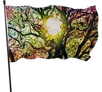 Bandiera da giardino psichedelica resistente agli agenti atmosferici Trippy Tree Art, bandiera dimostrativa 3 X 5 ft Decorazioni per la casa all'aperto
