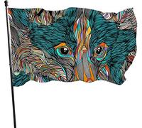 Bandiera da giardino psichedelica Trippy Fox all'aperto, bandiera da gioco 3 x 5 piedi decorazioni per la casa all'aperto