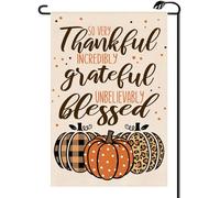 Bandiera da giardino Pumpkins Thankful Grateful Blessed Text Fall
