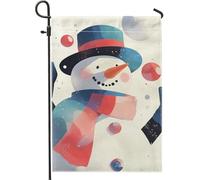 Bandiera da giardino pupazzo di neve, bandiere colorate della decorazione invernale, bandiera del cortile all'aperto a doppia faccia per la stagione delle vacanze, divertente pannello decorativo