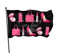 Bandiera da Giardino Ragazza Nero Rosa Girly Things Bandiera Rossetto di Lusso in Poliestere con 2 Occhielli in Ottone Striscione Colore Vivido e Resistente allo sbiadimento Bandiera da Giardino Decor