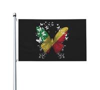 Bandiera Da Giardino Republic Of The Congo Congo Butterfly Bandiere Decorative Antivento Bandiera Da Cortile Durevole Garden Flag Per Feste Celebrazioni Festival 90X152CM