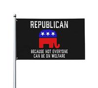 Bandiera Da Giardino Republican Because Not Everyone Can Be On Welfare Garden Flag Lavabile Bandiera Da Cortile Antivento Bandiere Decorative Per Esterno Festival Feste 90X152CM