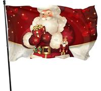 Bandiera da giardino resistente alle intemperie Buon Natale Babbo Natale, bandiera della famiglia 3 X 5 piedi Decorazioni per la casa all'aperto