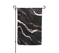 Bandiera da giardino resistente allo sbiadimento con stampa in marmo oro rosa nera per tutte le stagioni decorazione esterna del cortile per portici