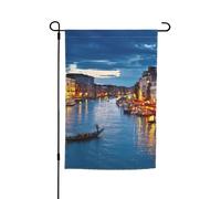 Bandiera da giardino resistente allo sbiadimento della stampa di notte di Venezia per tutte le stagioni bandiera all'aperto decorazione del cortile per portici
