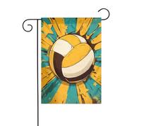 Bandiera da giardino retrò con motivo pallavolo 30 x 45 cm verticale su entrambi i lati per fattoria vacanze esterne decorazioni per cortile bandiera