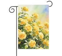 Bandiera da giardino Retro Watercolor Yellow Roses Spring Summer Flower