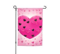 Bandiera da giardino rosa a forma di cuore, 30,5 x 45,7 cm, per primavera, estate, autunno, inverno, bandiere stagionali su entrambi i lati, bandiere per le vacanze, per esterni e interni, per