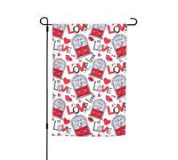 Bandiera da giardino rossa con labbra e amore, 30,5 x 45,7 cm, decorazione per esterni per cortile, patio, portico e bandiera del prato