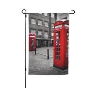 Bandiera da giardino rossa per cabina telefonica di Londra, 30,5 x 45,7 cm, per primavera, estate, autunno, inverno, bandiere stagionali su entrambi i lati, bandiere per le vacanze, per esterni e