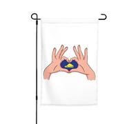 Bandiera da giardino rovesciata con cuore bifacciale dell'Oregon, 12x18 pollici, decorazione stagionale per esterni, cortile, fattoria