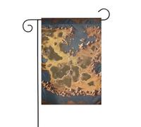Bandiera da giardino Ruggine Mappa del mondo Stampe Bandiere decorative principalmente per terrazze, giardini, vasi di fiori, terrazza, balcone. 30,5 x 45,7 cm