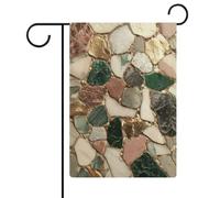 Bandiera da giardino rustica in vetro con frammenti di mosaico per vacanze stagionali su entrambi i lati, 30,5 x 45,7 cm