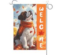Bandiera Da Giardino Saint Bernard Welcome Bandiera Verticale Antivento Bandiera Da Cortile Premium Bandiere Decorative Per Esterno Festival Celebrazioni 30X45CM
