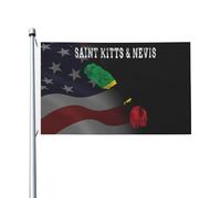 Bandiera Da Giardino Saint Kitts And Nevis Map Garden Flag Colore Vivido Bandiera Da Cortile Durevole Bandiere Decorative Per Festival Esterno Celebrazioni 90X152CM
