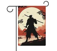 Bandiera da giardino samurai su entrambi i lati, 30,5 x 45,7 cm, bandiera verticale in lino, bandiere per casa durevoli per feste decorative esterne