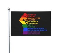 Bandiera Da Giardino Science Is Real Black Lives Matter No Human Is Illegal Love Is Love Bandieradacortile Durevole Bandiere Decorative Colore Vivido Outdoorbandiera Per Feste Festival 90X152CM