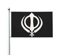 Bandiera Da Giardino Sikh Symbol Sikhism Religion Garden Flag Durevole Bandiera Da Cortile Colore Vivido Bandiere Decorative Per Celebrazioni Esterno Feste 90X152CM