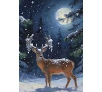 Bandiera da giardino Snowfall Reindeer Trees Winter Scenery Piccola