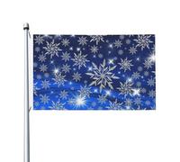 Bandiera Da Giardino Snowflake Ice Crystal Blue Doppia Faccia Bandiera Di Benvenuto Con 2 Occhielli Bandiere Giardino Per Balcone Vacanza Prato 3X5 Ft