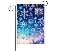 Bandiera da giardino Snowflake Trees Winter Snow Landscape Bandiera