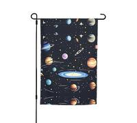 Bandiera da giardino solare per famiglie, bandiera da giardino stampata bifacciale, graziose bandiere rustiche per decorazioni da esterno, 12 x 18 pollici