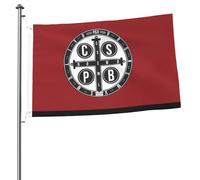 Bandiera Da Giardino St Benedict Medal Prayer Order Of Saint Benedict Bandiera Da Cortile Lavabile Bandiere Decorative Antivento Garden Flag Per Feste Esterno Festival 90X152CM