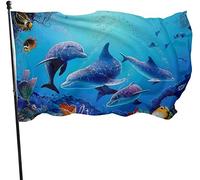 Bandiera da giardino stagionale del mondo sottomarino, bandiera per feste in famiglia 3 x 5 piedi decorazioni per la casa all'aperto