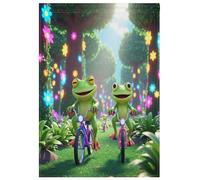 Bandiera da giardino stagionale floreale resistente alle intemperie bandiere da cortile carino divertente rana verde patio giardino decorazione per la casa 71,1 x 101,6 cm