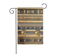 Bandiera da giardino stampata con affreschi faraonici egiziani, 12x18 pollici, elegante bandiera da giardino verticale bifacciale, decorazione per tutte le stagioni