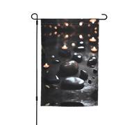 Bandiera da giardino stampata con cuore misterioso nero (12x18 pollici) - Perfetta per patii, balconi, cortili, prati e giardini