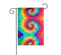 Bandiera da giardino stampata con effetto tie-dye arcobaleno, 12x18 pollici, elegante bandiera da giardino verticale bifacciale, decorazione per tutte le stagioni