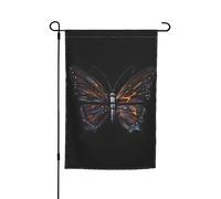Bandiera da giardino stampata con farfalla misteriosa (12x18 pollici) - Perfetta per patii, balconi, cortili, prati e giardini