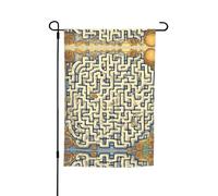 Bandiera da giardino stampata con mappa del tesoro del labirinto (12x18 pollici) - Perfetta per patii, balconi, cortili, prati e giardini