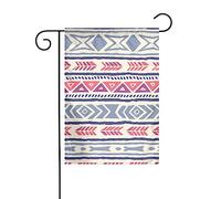 Bandiera da giardino stampata con motivo floreale geometrico semplice, 12x18 pollici, elegante bandiera da giardino verticale bifacciale, decorazione per tutte le stagioni