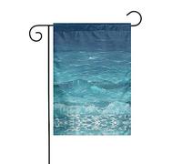 Bandiera da giardino stampata con motivo "Il mare blu profondo", 12x18 pollici, elegante bandiera da giardino verticale bifacciale, decorazione per tutte le stagioni
