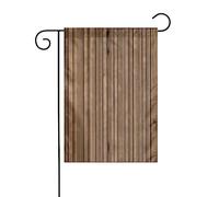 Bandiera da giardino stampata con motivo in legno massello, 12x18 pollici, elegante bandiera da giardino verticale bifacciale, decorazione per tutte le stagioni