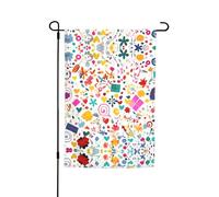 Bandiera da giardino stampata con sfondo di buon compleanno (12x18 pollici) - Perfetta per patii, balconi, cortili, prati e giardini