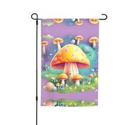 Bandiera da giardino stampata Fantasy Dream Mushroom (12x18 pollici) - Perfetta per patii, balconi, cortili, prati e giardini